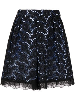 Dice Kayek floral-lace mini skirt - Blue
