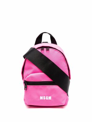 MSGM mini logo-print backpack - Pink