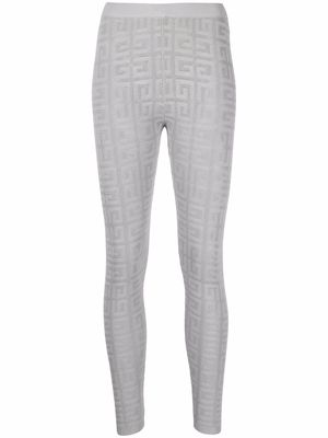 Givenchy monogram-pattern high-waisted leggings - Grey