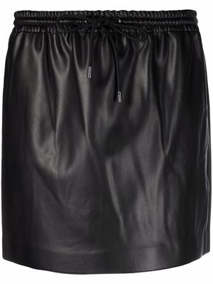 Theory drawstring faux-leather miniskirt - Black