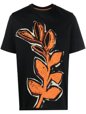 PAUL SMITH leaf-print round-neck T-shirt - Black