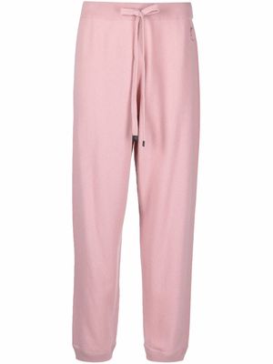 Moncler cashmere knitted track pants - Pink