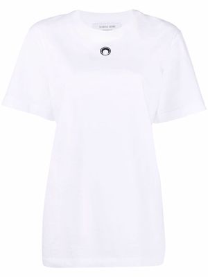 Marine Serre crescent moon-embroidered T-shirt - White