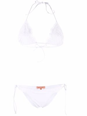 Ermanno Scervino lace-embroidered bikini top - White