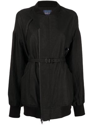 Yohji Yamamoto belted oversized jacket - Black