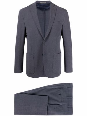 Corneliani textured single-breasted suit - Blue