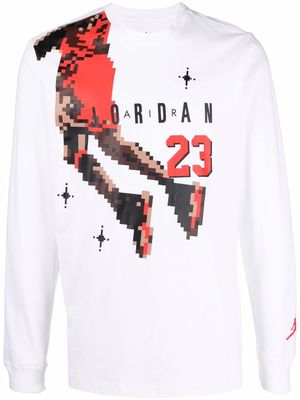 Jordan graphic-print long-sleeve T-shirt - White