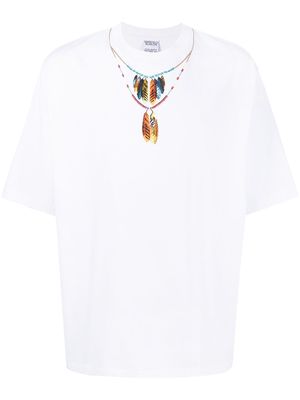 Marcelo Burlon County of Milan feather-print mock neck T-shirt - White