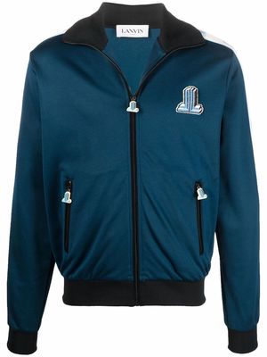 LANVIN logo jacquard track jacket - Blue