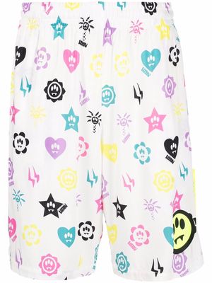 BARROW graphic-print pull-on shorts - White