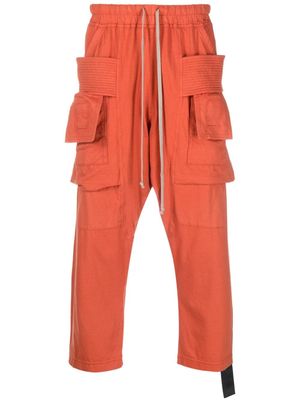 Rick Owens DRKSHDW cropped drawstring track pants - Orange