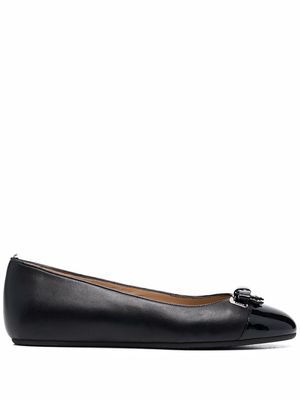 Bally bow-detail leather ballerina shoes - Black