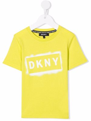 Dkny Kids logo-print cotton T-Shirt - Yellow