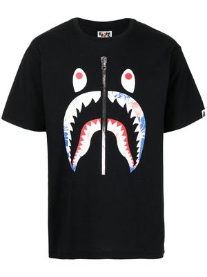 A BATHING APE® zip-print T-shirt - Black