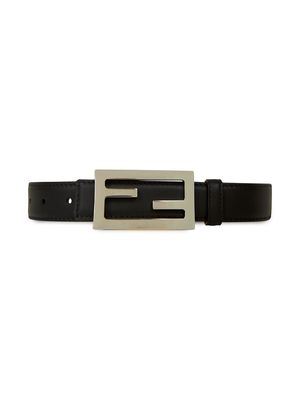 Fendi Kids logo plaque belt - Black