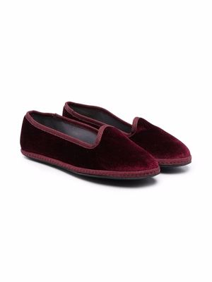 Siola slip-on velvet loafers - Red