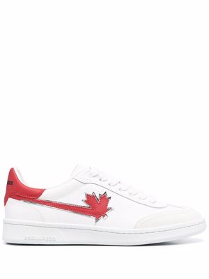 Dsquared2 logo-patch leather sneakers - White