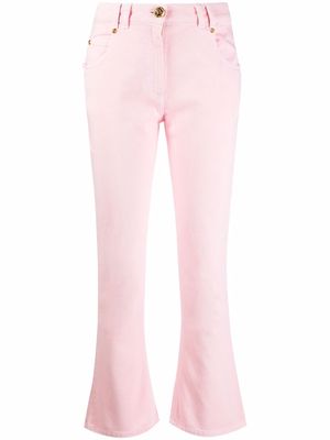 Balmain embroidered logo flared jeans - Pink
