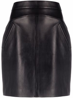 12 STOREEZ panelled leather skirt - Black