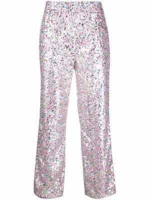 Gcds sequin-embellished straight-leg trousers - Black