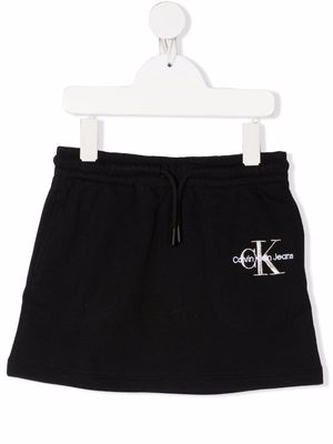 Calvin Klein Kids logo-embroidered mini skirt - Black