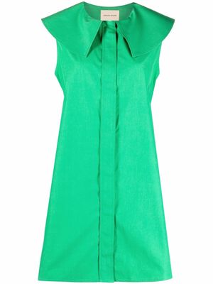Loulou Studio Samet mini shirt dress - Green