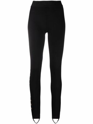 Just Cavalli logo-print stirrup leggings - Black