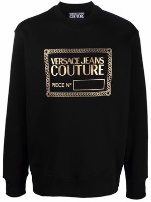 Versace Jeans Couture logo-print crew neck jumper - Black