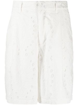 Daily Paper broderie-anglaise cotton shorts - White