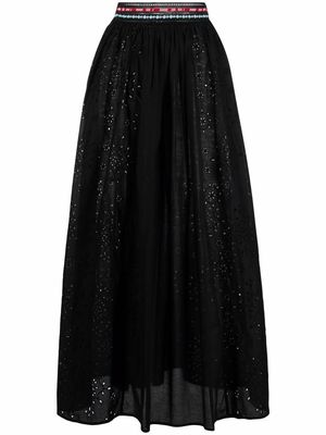 Ermanno Scervino high-waisted embroidered-detail skirt - Black