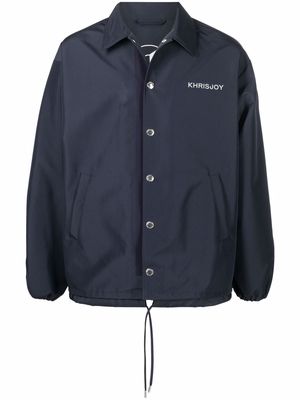Khrisjoy logo-embroidered shirt jacket - Blue
