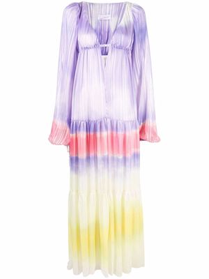 Giada Benincasa tie dye-print tiered maxi dress - Purple