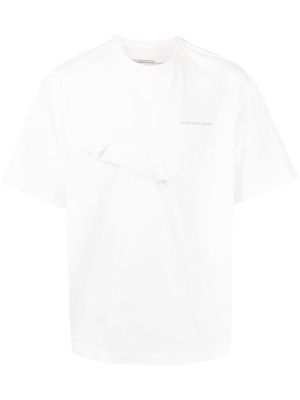 Feng Chen Wang logo-print patchwork T-shirt - White