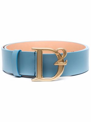 Dsquared2 logo buckle leather belt - Blue