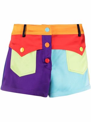 Moschino colour-block panel shorts - Purple