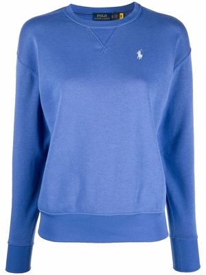 Polo Ralph Lauren embroidered pony cotton-blend sweatshirt - Blue