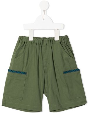 Familiar check-print knee-length shorts - Green