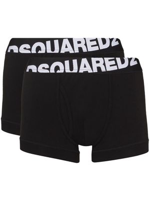 Dsquared2 logo-waistband pack of two boxer shorts - Black
