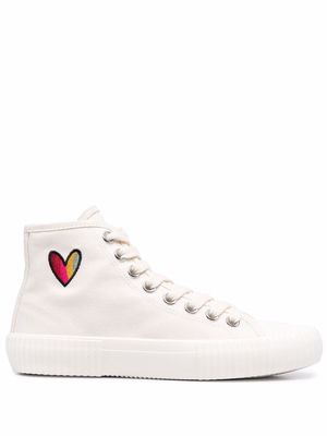 PAUL SMITH heart-patch high-top trainers - White
