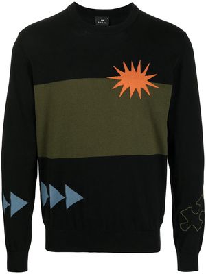 PS Paul Smith graphic-print knit jumper - Black