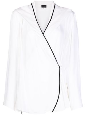 Giorgio Armani contrasting-trim blouse - White