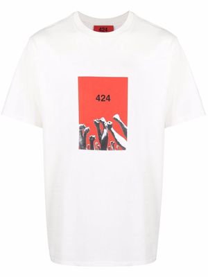 424 graphic-print crewneck T-shirt - White
