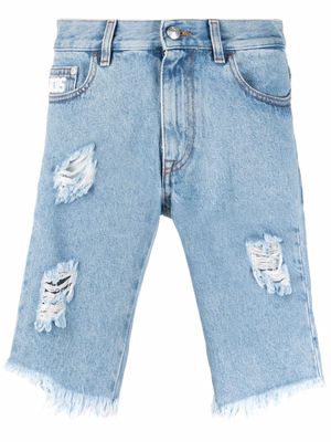 Gcds distressed denim shorts - Blue