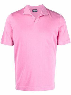 Drumohr V-neck spread-collar polo shirt - Pink
