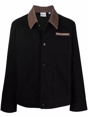 Daily Paper corduroy-trim buttoned jacket - Black