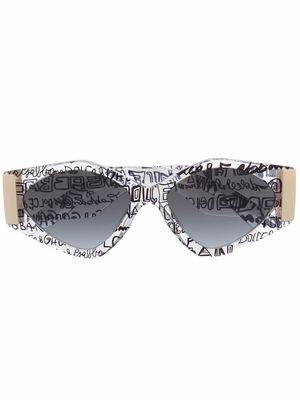 Dolce & Gabbana Eyewear logo-print square-frame sunglasses - Neutrals