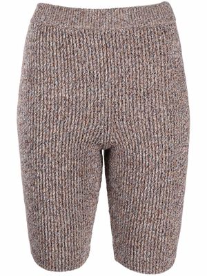 MM6 Maison Margiela ribbed-knit shorts - Neutrals