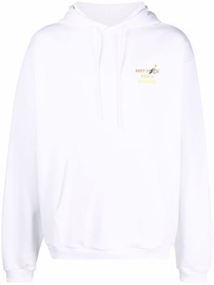 Drôle De Monsieur slogan-print hoodie - White