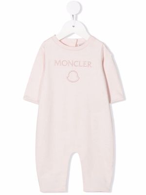 Moncler Enfant embroidered-logo romper - Pink
