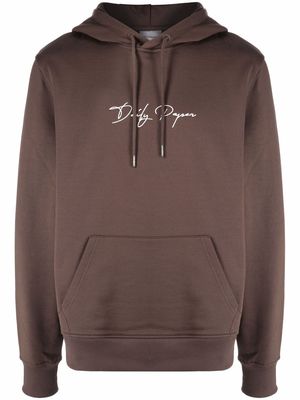 Daily Paper logo-embroidered cotton hoodie - Brown